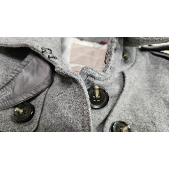 Banana Republic Gray Long Sleeves Collard Button Up Women's Overcoat Size XS - Picture 7 of 9